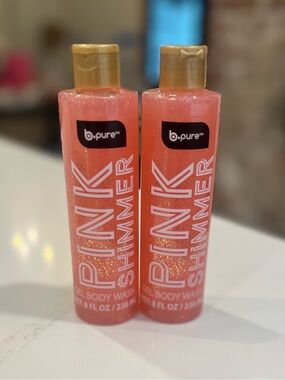 Pure Collection Pink Shimmer Gel Body Wash - Pink with Gold Cap (2-Pack)